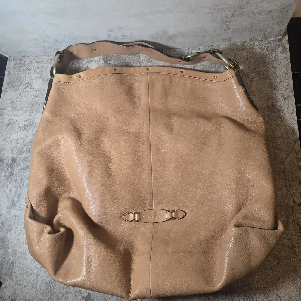 COLE HANN BROWN LEATHER HOBO BAG HANDBAG ◇ 17